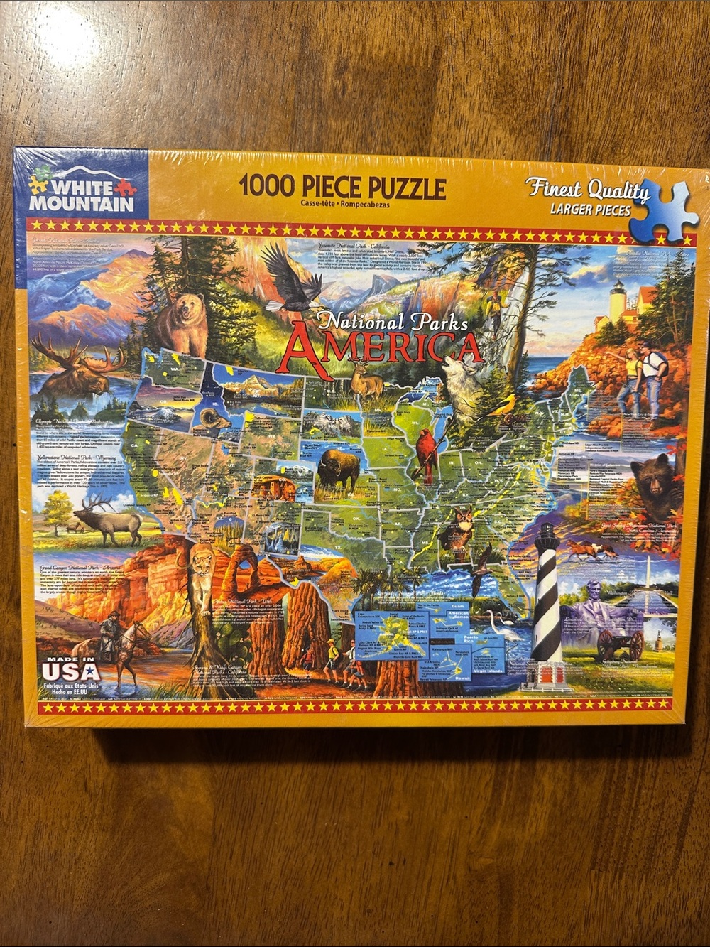 White Mountain National Parks America Puzzle - Yellow, Red, Green, Blue